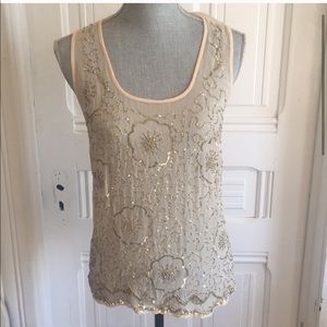 Anthropologie Beaded Tank